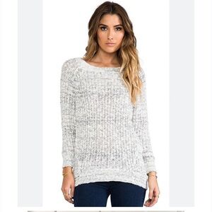 FREE PEOPLE Star Dune Chunky Knitted Pullover Tunic Sweater Marled Blue Gray